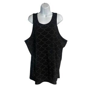 Bloodbath Black Dotted Sleeveless Tunic Length Tank Top Womens XL